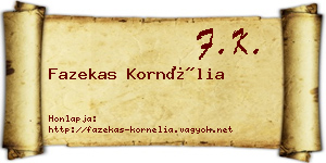 Fazekas Kornélia névjegykártya
